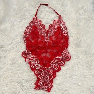Small Amazon Bodysuit Red and White